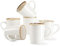 ONEMORE Porcelain Coffee Mugs Set of 6, 360ml Cream Mugs with Handle, Ceramic Coffee Cups Set for Tea, Milk, Juice, Hot Chocolate, Latte, Speckled Design