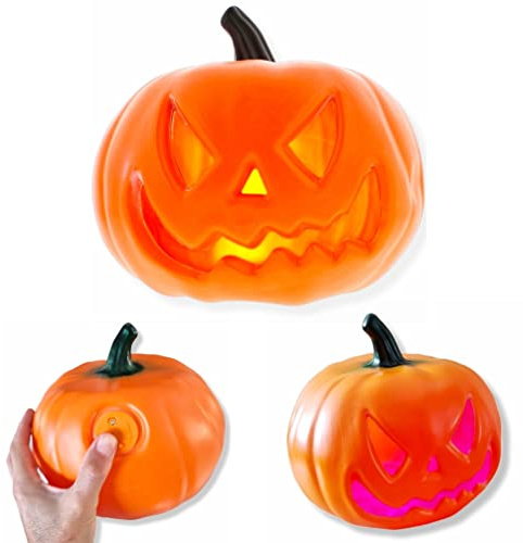 ANTEVIA - Citrouille Halloween Lumineuse LED de décoration 23 x 21 x 20cm | Plus DE 10 MODÈLES | Décoration Lumière Lanterne Lampe(Citrouween)