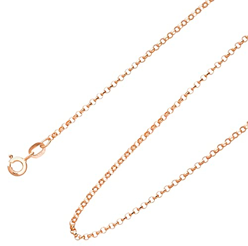 Ardeo Aurum Unisex Damen Herren Kette aus 375 Gold Roségold Erbskette Halskette 1,7 mm Breite und 50 cm Länge mit Federringverschluss
