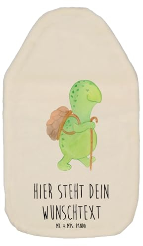Mr. & Mrs. Panda Personalisierte Wärmflasche Schildkröte Wanderer - Weiß