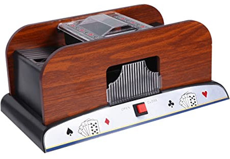 BESPORTBLE Automatischer Kartenmischer Für Brettspiele Elektrische Kartenmischmaschine Geeignet Für Bridge Und Poker Mischt Zwei Kartenspiele Schwarz