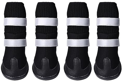 Avaner Hundeschuhe Hunde Pfotenschutz Hochelastische Hundesocken aus weichem Gummi Anti Rutsch wasserdichte Sportschuhe Socken Hunde Schuhe Winterschuhe für mittelgroße und große Hunde