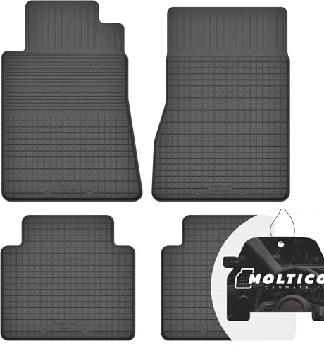 moto-MOLTICO Gummimatten Auto, 4-teiliges Set, Allwetter Gummi Fußmatten mit Rand, Antirutsch & Wasserfest Autoteppiche - passend für Mercedes E W123 1976-1985