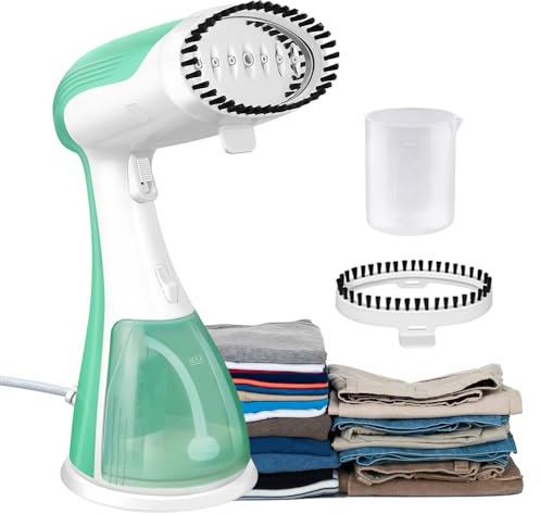Dampfbügeleisen Mini, 1500W Reisebügeleisen, Steamer Dampfglätter, Dampf Bügel mit 300ml Behälter, Kleines Bügeleisen Dampf für Zuhause und Unterwegs Hand Dampfbürste