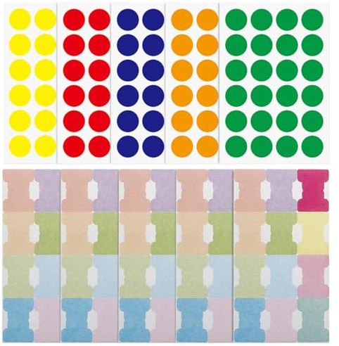 Sticky Index Tabs Planner Stickers 60 Pcs Sticky Index Tabs and 120 Pcs Dot Stickers(5 Colors) Page Markers Sticky Index Tabs Writable Sticky Notes Adhesive Tabs for Labeling Planning