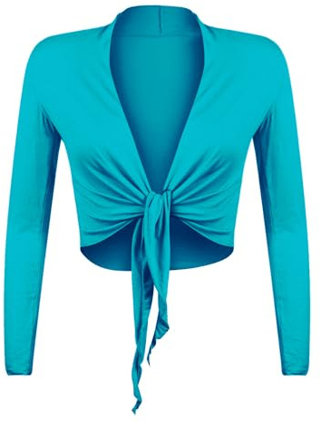 GLAMEXX24 Bolero Donna Elegante Coprispalle Giacchetta con Maniche Lunghe Top Bolero Cardigan da Sera Casual per Matrimonio Cerimonia Festiv