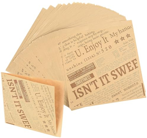 100 Fogli di Carta per Hamburger,Carta per Sandwich,Sacchetti per Snack,Bustine per Colazione,Sacchetti per Alimenti,Foglietti Deli,Sacchetti di Carta per Patatine,Bustine per Hot Dog al Formaggio