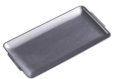 EINES Plateau de Service Multifonctionnel Plateau de Tasse de thé en métal Inoxydable rétro, Plateau rectangulaire de Dessert de café, Plateau de Kebab de Barbecue Assiette de Service(A)