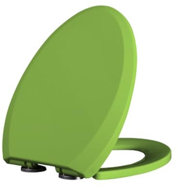 Giural Toilettendeckel Antibakteriell V Form Farbiger, WC Sitz Mit Absenkautomatik Und Quick-Release-Funktion, Toilettensitz Aus PP Klodeckel Abnehmbar WC Sitz Klobrille,Grün