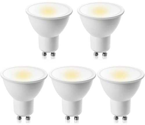 YUIIP GU10 LED Lampe 8W Ersetzt 50W 60W 70W 80W Halogen Lampen Neutralweiß 4000K, 100 ° Abstrahlwinkel GU10 LED Birnen Glühbirne, 900LM, Ra> 83, AC220-240V, Nicht Dimmbar, 5er Pack