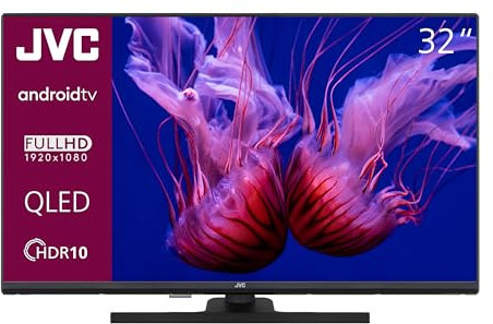 JVC QLED TV 32 Zoll Fernseher Full HD Android Smart TV (HDR, Triple-Tuner, Bluetooth) LT-32VQF545A