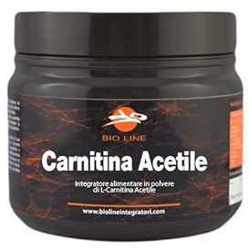 Laboratori Bio Line - Acetyl L Carnitina in Polvere (250 gr) Acetil L Carnitina Sostanza Pura Senza Eccipienti, Assumere 1 Grammo al Giorno, Scorta 250 Giorni