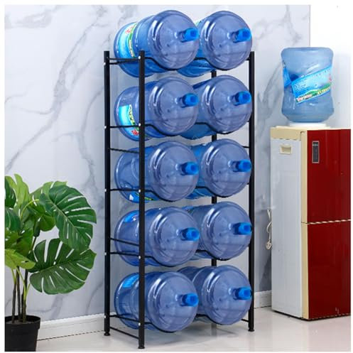 Soporte para jarra de agua apilable de 5 galones, organizador de almacenamiento de botellas de agua, acero al carbono resistente, organizador de jarra de agua desmontable