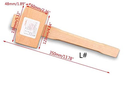 NOURIS Hammer setBeech Solid Carpenter Wood Wooden Mallet Hammer Handle Woodworking Tool Woodworking Mallet Hammer (Color : Large)(L)