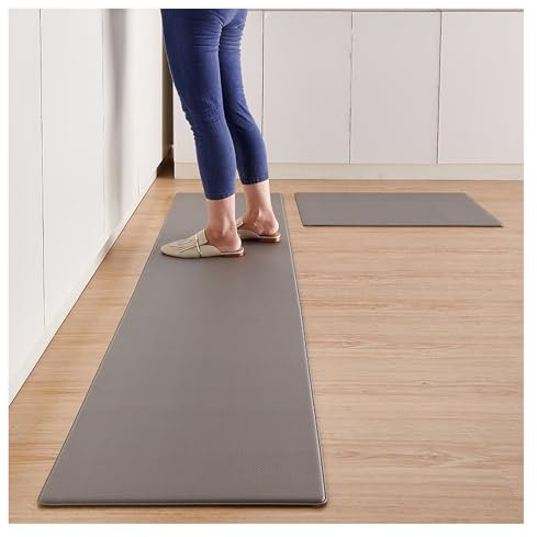 Schwere Fußbodenkissen im Fitnessraum Weiche Anti-Ermüdungsmatte, gepolsterte Stehtischunterlage, ergonomischer, rutschfester Komfort-Küchenteppich, wasserdicht, for Zuhause, Garage, Büro(Grey,44x180c