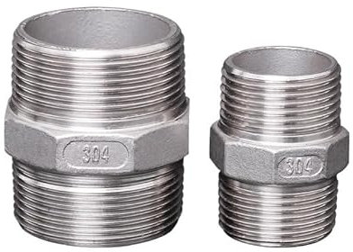 1/8'' - 2'' Außengewinde Gleicher Nippel 304 Edelstahl DN6 - DN50 Wassergussrohrverschraubung Gelenkkupplungsanschluss(2)