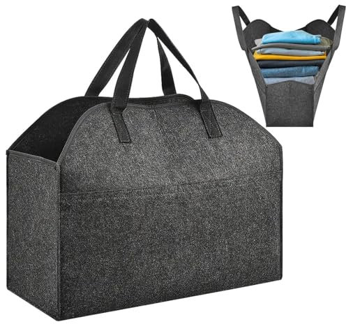 Panier à bûches pour bois de chauffage, panier à bois de chauffage - Panier de rangement pour sacs à bois de chauffage avec poignées robustes | Sac fourre-tout robuste pour bois de chauffage, porte-bû