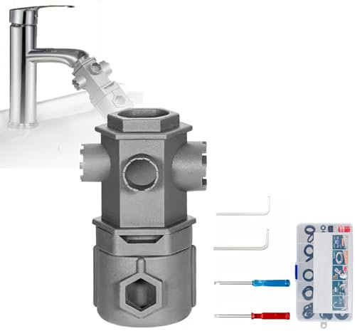 All-in-One-Schraubenschlüssel-Werkzeugsatz for Wasserhähne, multifunktionaler 16-in-1-Schraubenschlüssel for Küche und Bad mit nützlichen Gadgets, for eine große Auswahl an Wasserhähnen.(1 Pcs)
