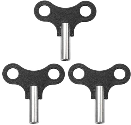 Garneck 3 llaves de cuerda para reloj de péndulo, llave universal para reloj de pared, llave de mecanismo de metal para enrollar relojes de péndulo, práctica herramienta de movimiento para