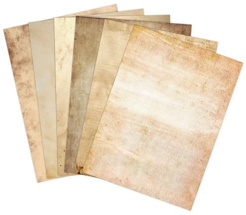 Vintage Paper Parchment Writing Stationary Paper 48 Sheets,A4 Old Age Printer Paper,Vintage Antique Papers,Retro Painted Border Letterhead,Double-Sided 8.2×11inch Stationery Papers. (FG02-B)