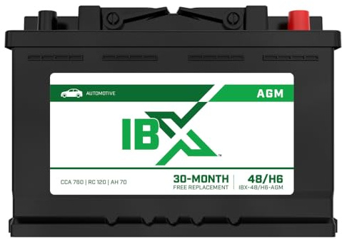 Interstate Batteries IBX Automotive Battery 12V 70Ah (Group Size H6, 48) 760CCA SLI AGM Auto Replacement Battery for Cars, SUVs, Sedans, Trucks (IBX-48/H6-AGM)