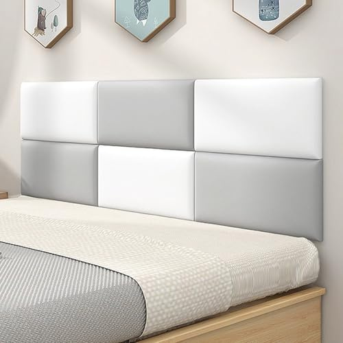 PQVMZQEMQ Wall Mounted Headboard, Wall Padding Crash Pads for Kids Sensory, Anti Collision Peel and Stick Upholstered Wall Panels, 3D Wainscoting Panels, Decorative Protection Panel(Sky blue,30x50cm)