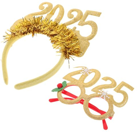 DECOMELODY Stirnband mit Haarspange und Brille für Neujahr Party-requisite Leicht und Strapazierfähig
