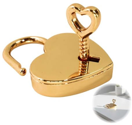 Pequeño candado dorado con llave, regalos para mujeres y hombres, candado de amor para aniversario de boda, compromiso y aniversario, decoración de llaves