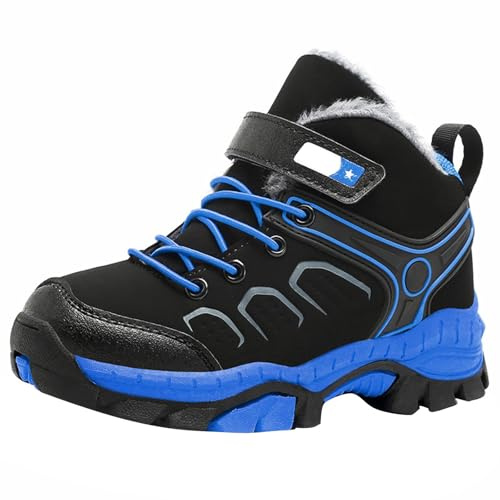 LOIJMK Winterstiefel Kinder Jungen Schneestiefel Warm Gefüttert Winterschuhe Wanderschuhe Stiefel Winterboots Bequem Trekking Wanderstiefel Winter Kinderschuhe Trailrunning Schuhe rutschfest Boots