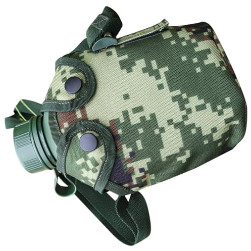 CONGARTENO Aluminiumlegierung Trinkflasche Militärische Feldflasche mit Haken Outdoor Wasserkanne für Camping Wandern Überleben