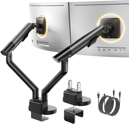 monTEK Dual Monitor Arm for 17-35 Inch Screens with USB up to 11KG