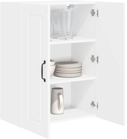 vidaXL Armadietto a Muro Porto Bianco 60 x 31 x 80 cm, Armadio Cucina Moderno, in Legno Resistente, Montato a Parete, Design Compatto, organizzazione Funzionale