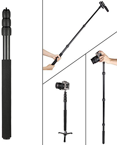 ZJchao Boom Mic, Boom Arm 2 In1 Extendable Camera Aluminum Alloy Adjustable Tripod Mount Microphone with Microphone Pole Monopod for Outdoor Interview Photography
