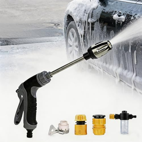 Hose Pipe Spray Gun, Garden Hose Spray Gun, Metal Hand Sprayer, 360° Rotatable High Pressure Hose Nozzle, Garden Hose Nozzle, Cleaning Tool for Car Washing, Floor Cleaning, Watering and Pet Bathing