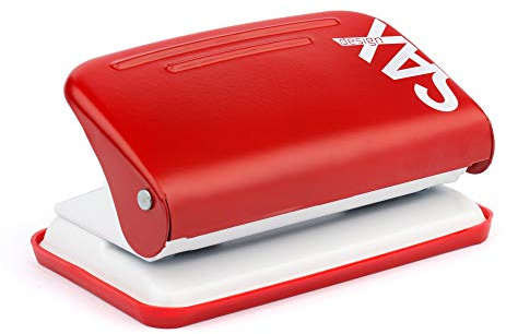 SAX Design 218 – Schreibtischlocher rot, Locher, 12 Blatt