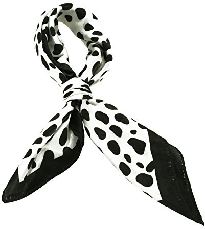 Elegant Polka Dot Satin Square Scarf Black White Neckerchief Ladies Women Gift