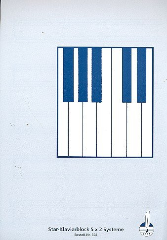 Notenblock für Klavier 5x2 Systeme