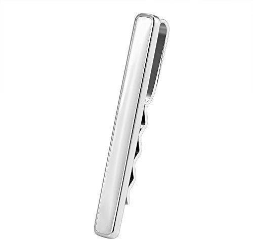 Karisma Hochwertige Herren Edelstahl 316L Krawattennadel Perlmutt Weiss/Krawattenklammer/Tie Clip Farbwahl KTC203