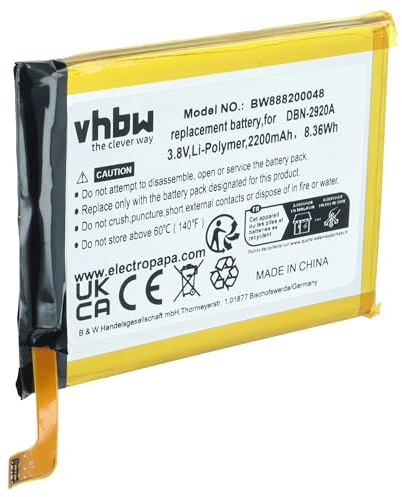 vhbw Akku kompatibel mit Doro 8042 | 8040, DSB-0090 Handy Smartphone Telefon (2200 mAh, 3,8 V, Li-Polymer)
