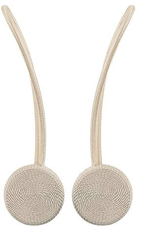 Lewondr Fermatende, Accessori Tende e Tendine Decorazioni Finestre, 2 Set Raccogli Tenda con Calamita Potente, Fermatende per Camera da Letto,Dimensioni 30 cm, Casa, Officio - Beige