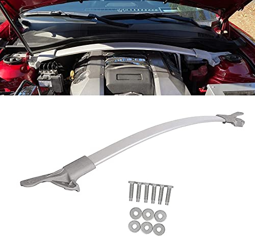 ECOTRIC Strut Tower Brace Kit Compatible with 2011-2015 Chevrolet Camaro V6 V8 SS 1LE Z28 Direct Replacement for 23120485 22756880 Aluminum Fender Cross Bar