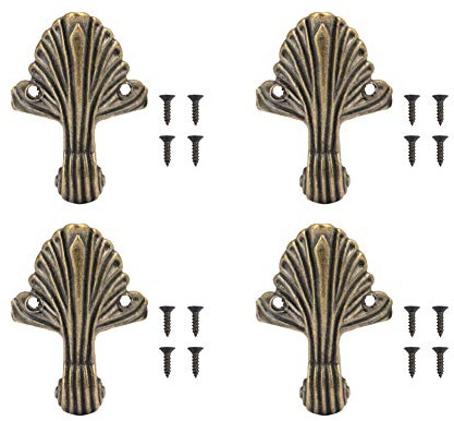 4 stücke Antike Eckenschutz Zink-legierung Schmuckschatulle Holz Fall Decor Möbel Füße Bein