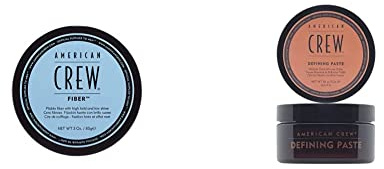 AMERICAN CREW – Classic Fiber, Haarwachs für Männer, 85 g & Defining Paste, 85 g, Stylingpaste für Männer, Haarprodukt mit mittlerem Halt, Stylingprodukt für flexibel formbares Haar&ein mattes Finish