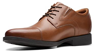 Clarks Men's Whiddon Cap Oxford, Dark Tan Leather, 10.5
