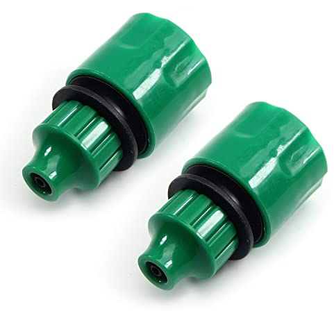 MroMax 2 connettori per rubinetto, collegati a tubo da 4/7 mm, adattatore rapido per tubo flessibile, ugello per rubinetto per sistema di irrigazione da giardino, verde