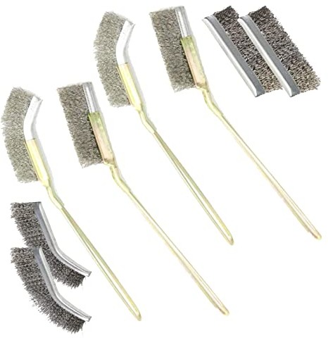 Xiuyer Brosse Metallique, 8 Pièces Brosse Métallique, Brosse Laiton, Acier Inoxydable Brosse Metalique pour Enlever La Rouille La Corrosion et Les Surfaces de Frottement