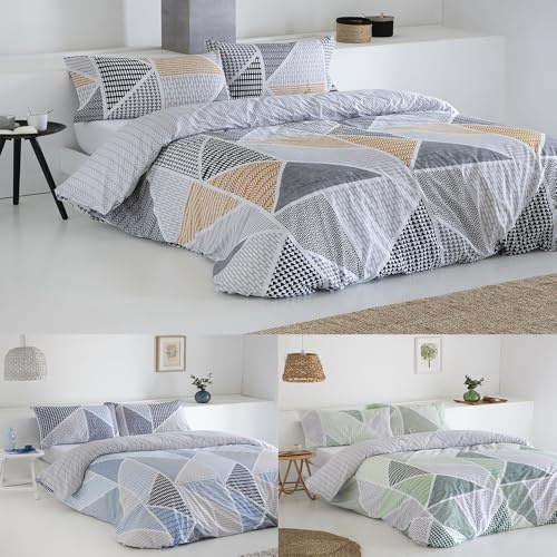 COTTON ARTean Funda Nórdica Cama 105 Algodón Poliéster GEKA Gris