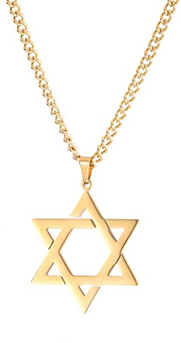 ShiQiao Spl Collana con ciondolo a forma di stella di david, per donne, uomini, con esagramma, per anniversari, compleanni, San Valentino, regali per lei, per lui e ragazzi, Argento sterling