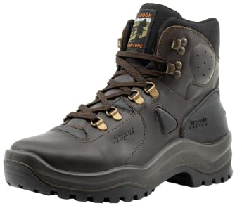 Grisport Damen und Herren Outdoorstiefel,Trekkingstiefel,Wanderstiefel,Echtleder,atmungsaktiv,wasserabweisend,Gritex Membran,Vibramsohle,Dunkelbraun, EU 43