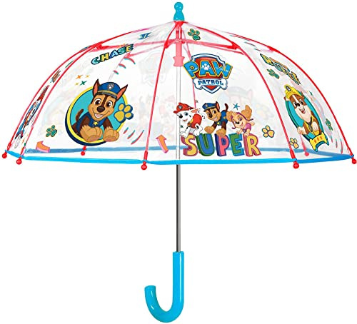 Stockschirm mit Paw Patrol Motiv, windfester Regenschirm für Jungen und Mädchen mit manueller Sicherheitsöffnung, Durchmesser ca. 64 cm